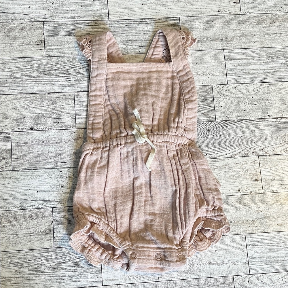 Jamie Kay Blush Pink Cotton Gauze Indie Playsuit Size 3-6 Months
